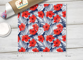Tropical Flowers and Palm Leaves Patterned HTV 279